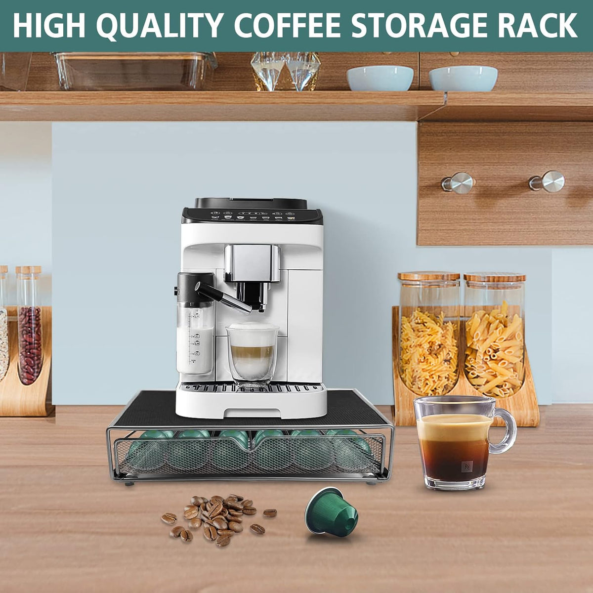 CARLA HOME K-Cup Coffee Pod Drawer for 36 Coffee Pods Storage for Home Kitchen Counter Organizer