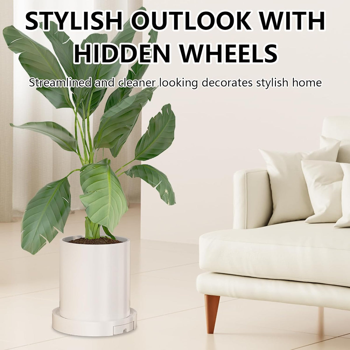 CARLA HOME 2-Pack Rolling Plant Stand with 360° Wheels for Indoor Pots (26 cm)