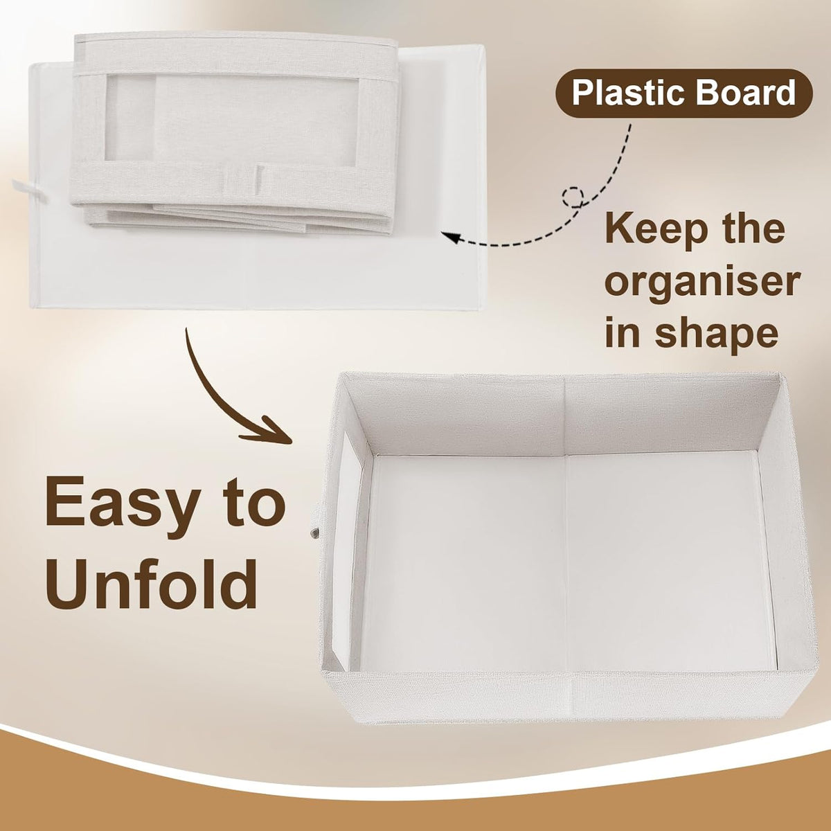 CARLA HOME 6 Pack Closet Storage Bins with Clear Window for Shelves, Clothes, Toys, Wardrobe & Bedroom Organization