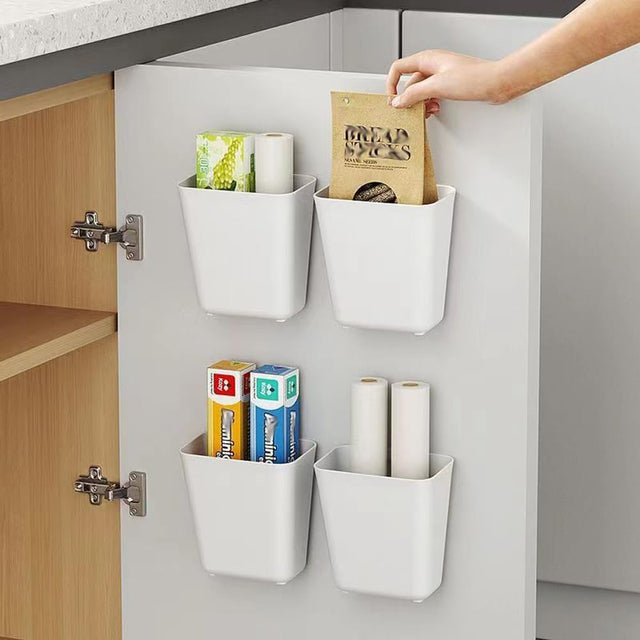 CARLA 4 Pack Self Adhesive Wall Storage Box Cabinet Doors, Kitchen, Bathroom