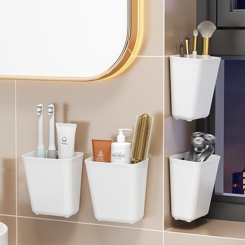 CARLA HOME 4-Pack Self-Adhesive Wall Storage Box for Cabinet Doors, Kitchen, Bathroom & Office