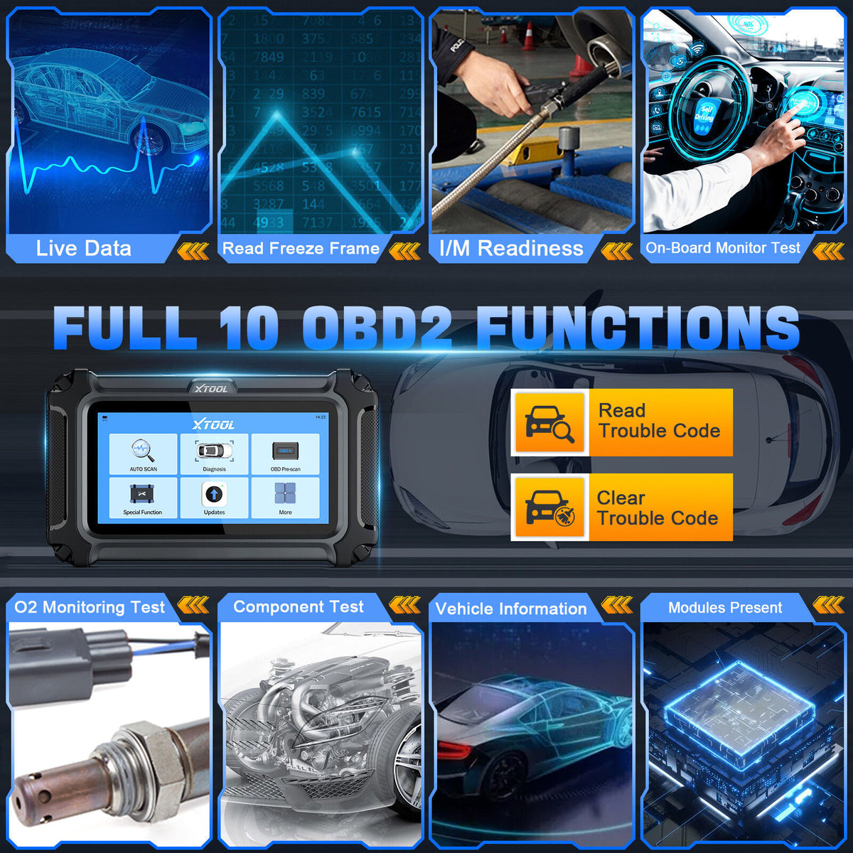 2025 D5 OBD2 Scanner ABS SRS Engine Diagnostic Tool
