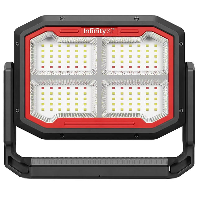 Black Dual Powered Solar Work Light 3000 Lumen with Adjustable Kelvin Settings
