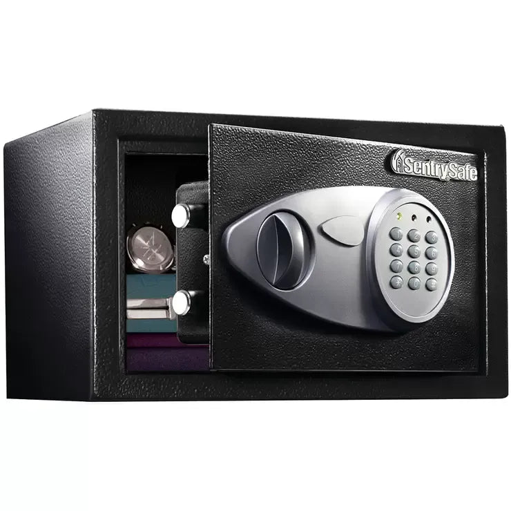 Black Digital Security Safe 16.4L with Solid Steel Construction and Carpet Interior