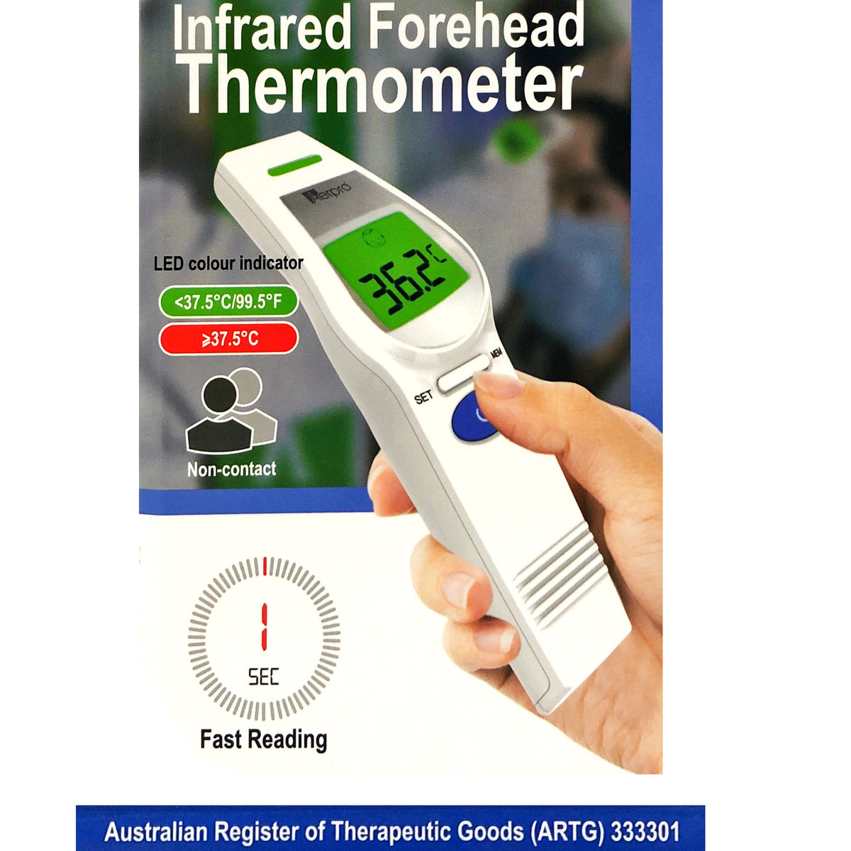 Aerpro Non Contact Infra Red Forehead & Body Thermometer Australian ARTG