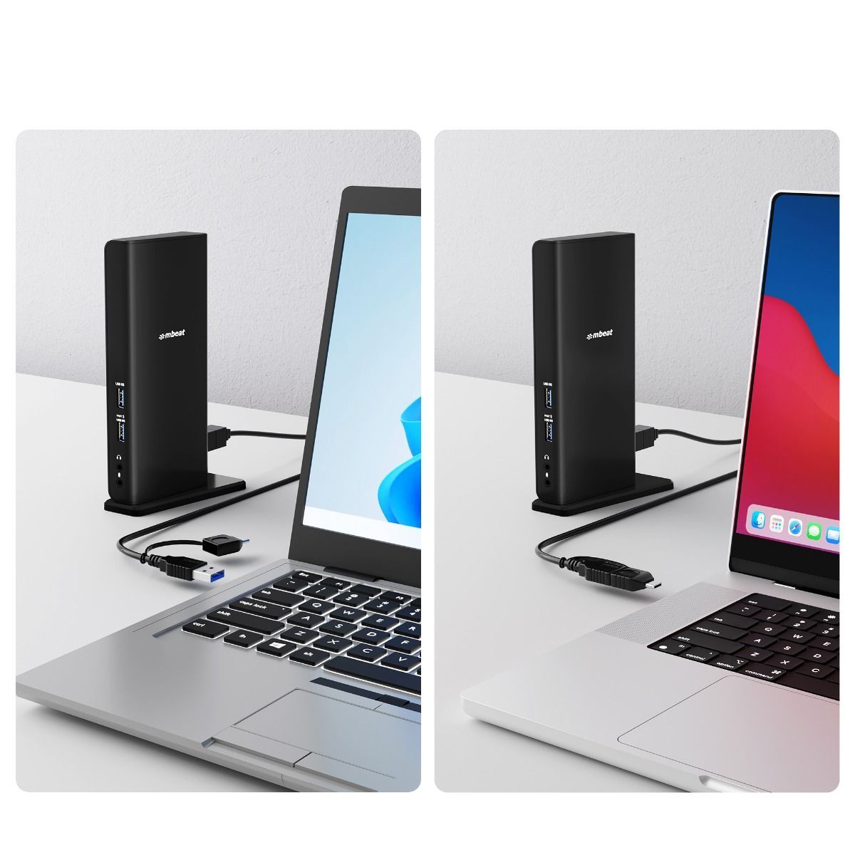 mbeat USB-C/A Dual HDMI DisplayLink® Docking Station