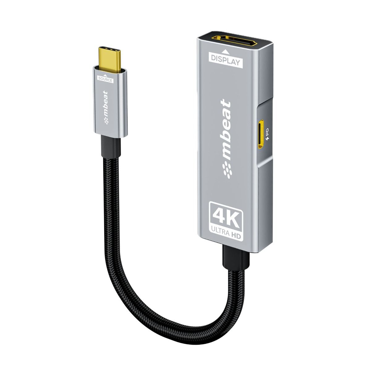 mbeat Tough Link USB-C to HDMI Adapter with 100W PD - Space Grey