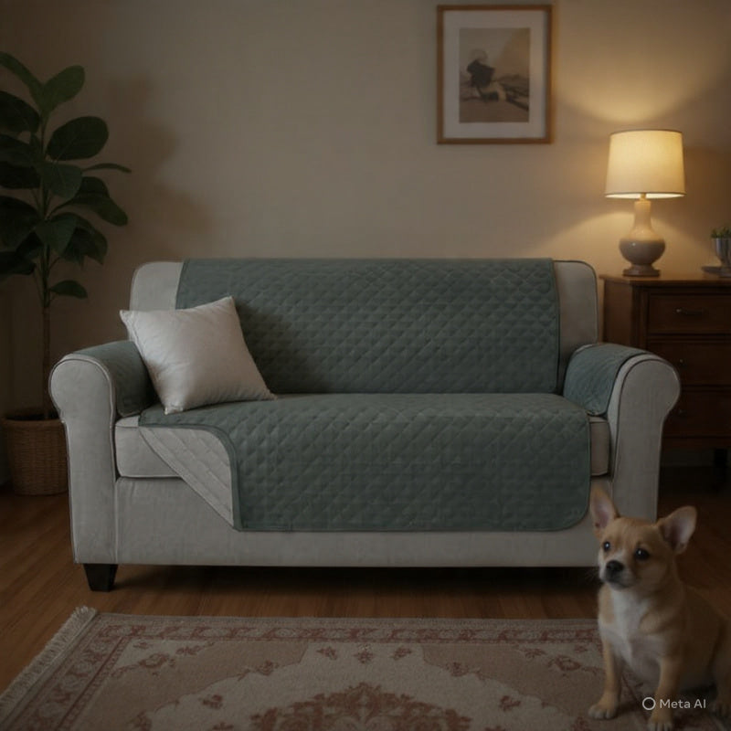 Sofa Cover Couch Cover 3 Seater Reversable Grey