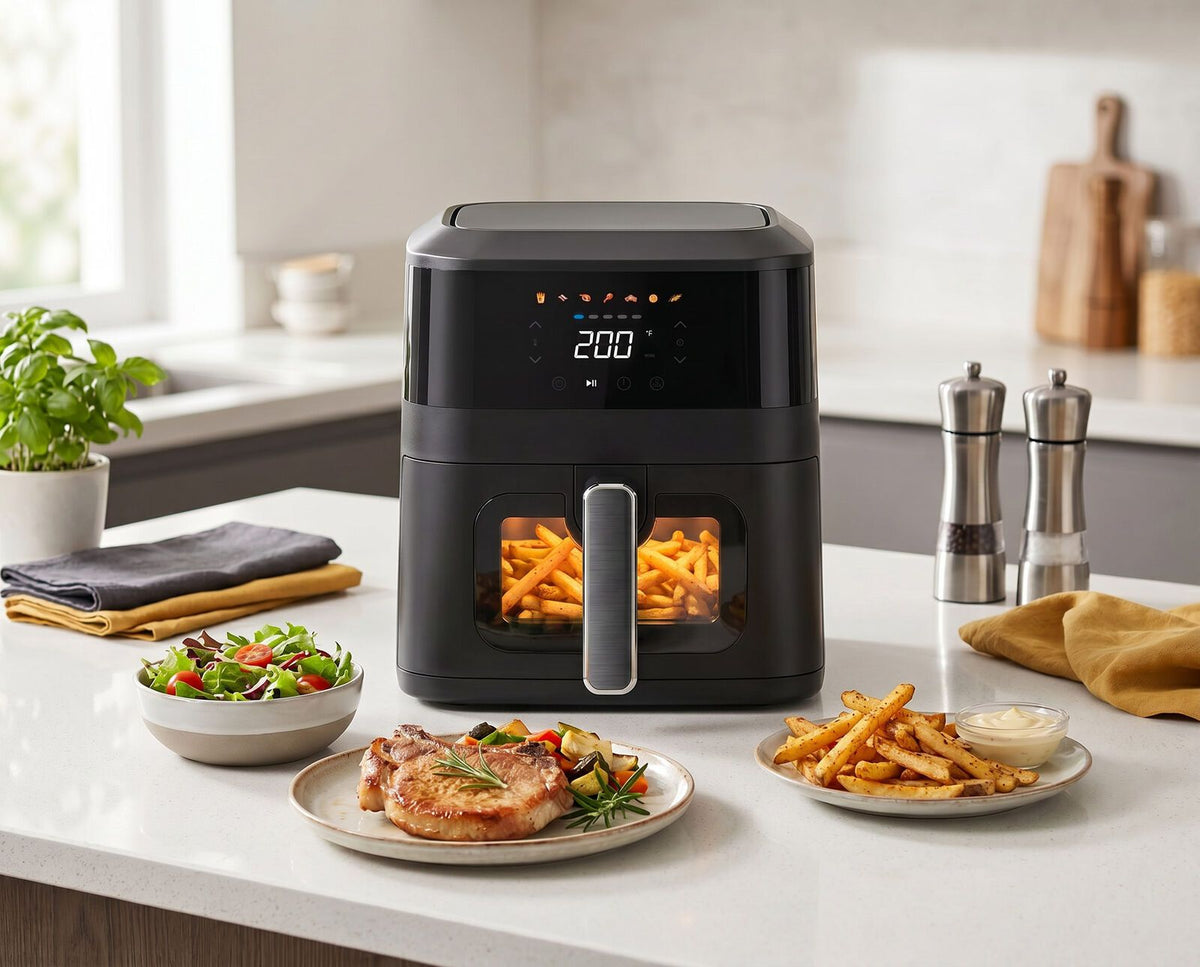 1400W 5L Non-Stick Digital Air Fryer with Clear Viewing Window