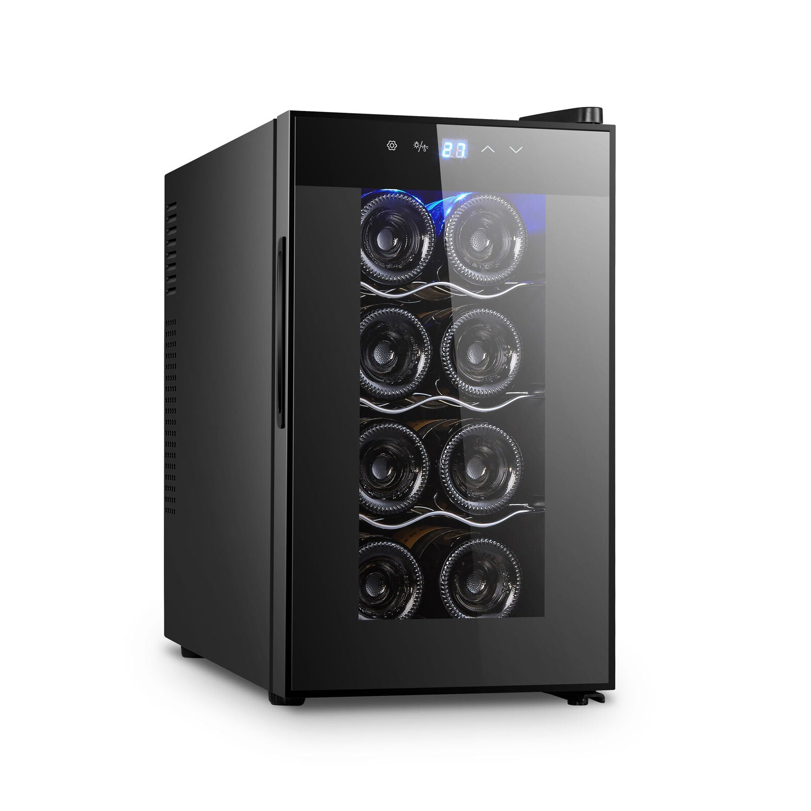 8 Bottle Thermoelectric Wine Fridge, 65W, UV Protected Glass Door - V196-BF8