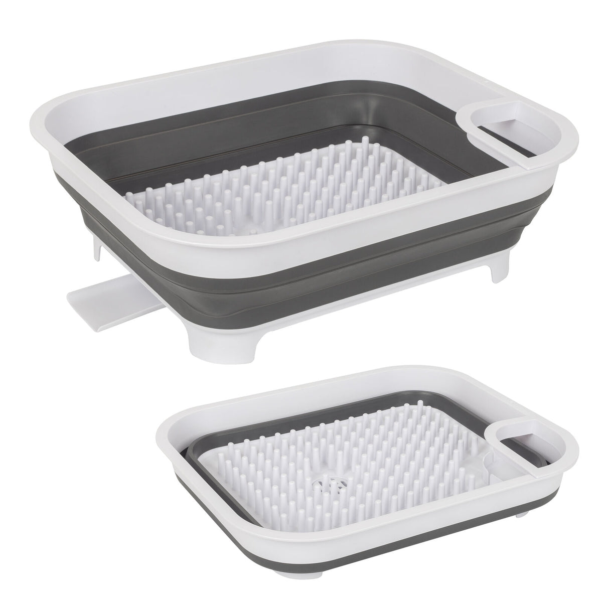 Collapsible Dish Rack with Utensil Section Space-Saving Drying Rack for Compact Kitchens & Camping