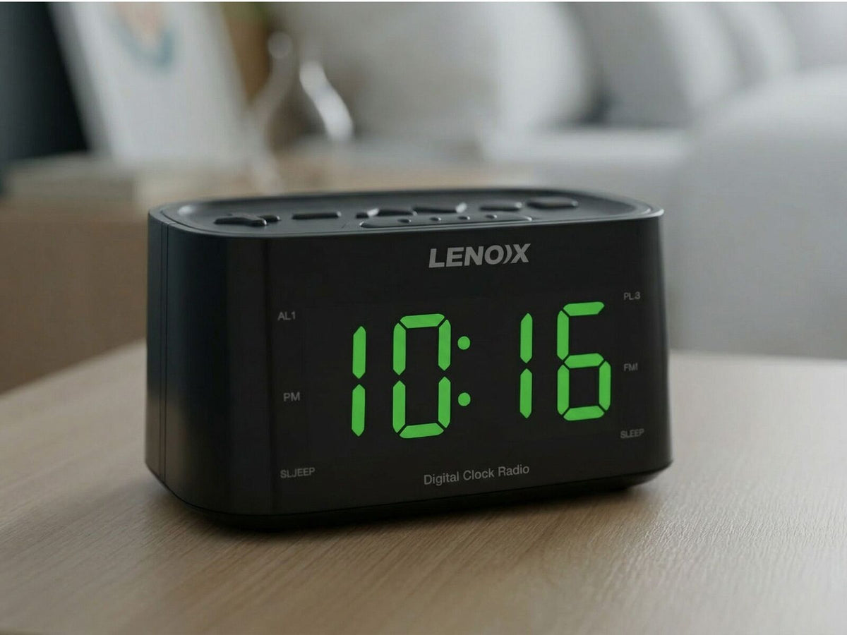 Smartphone-Charging Alarm Clock & FM Radio (Black) w/ USB Port