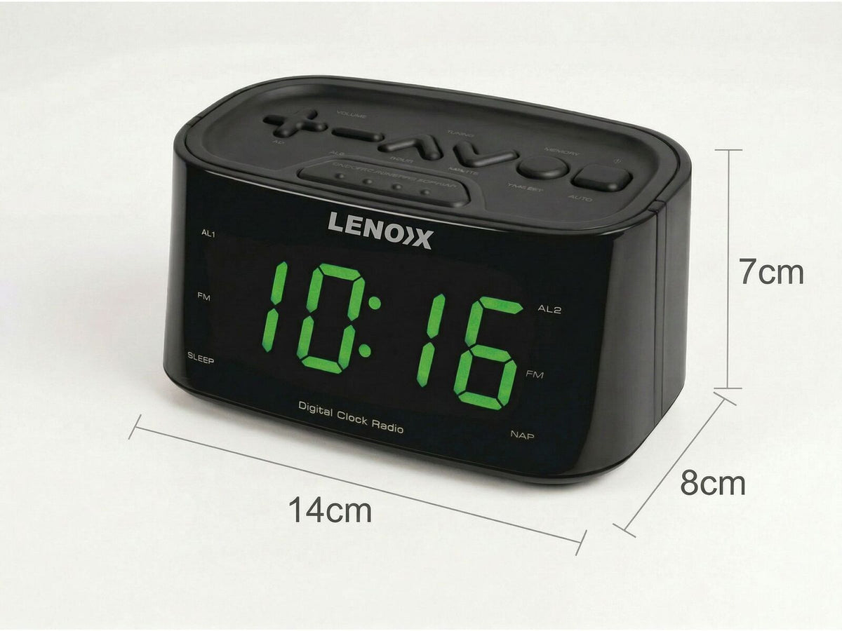 Smartphone-Charging Alarm Clock & FM Radio (Black) w/ USB Port