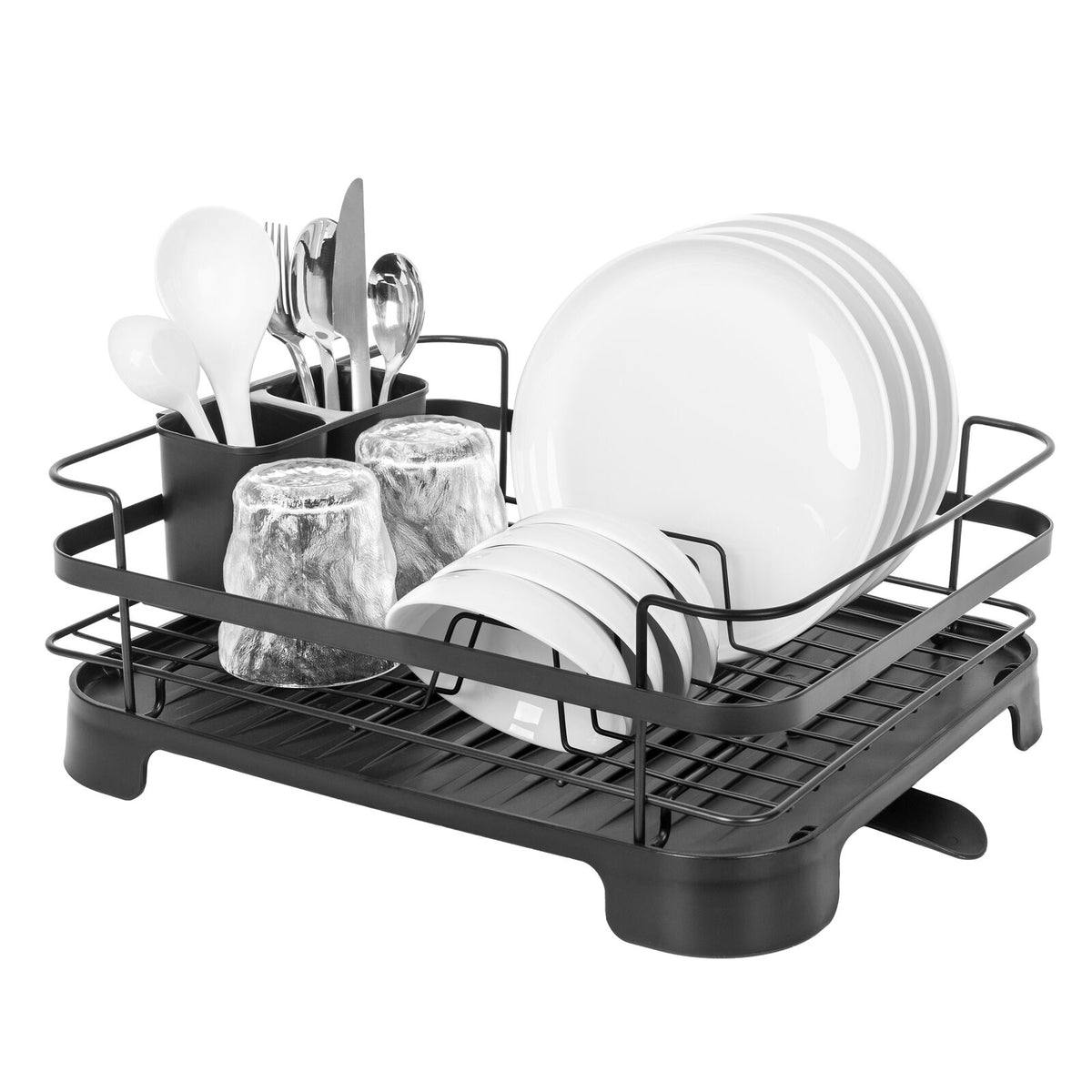 Steel Frame Dish Drying Rack Durable Steel Frame, Removable Utensil Holder