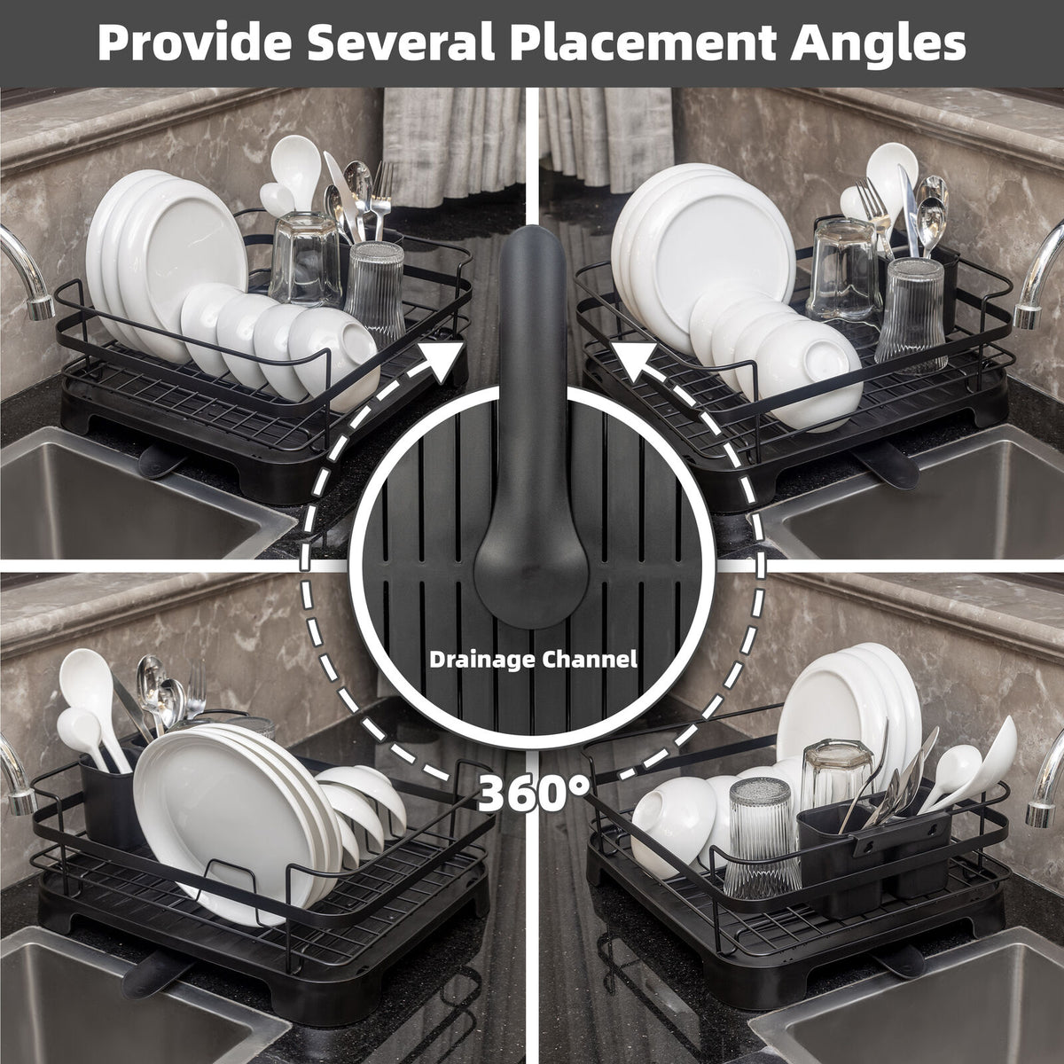 Steel Frame Dish Drying Rack Durable Steel Frame, Removable Utensil Holder