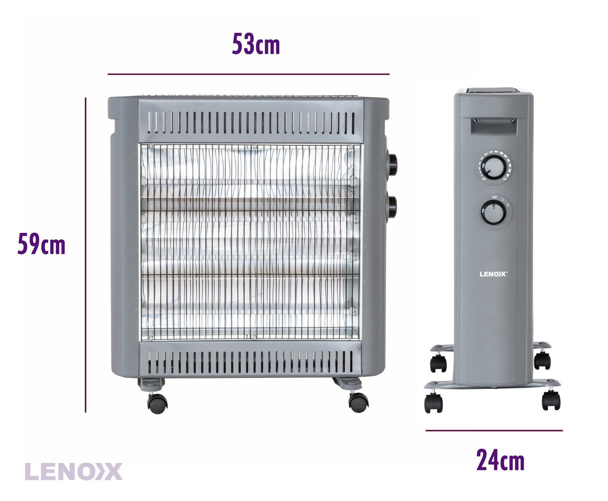 2200W Quartz Infrared Radiant Heater with Adjustable Thermostat and 2 - and 2
