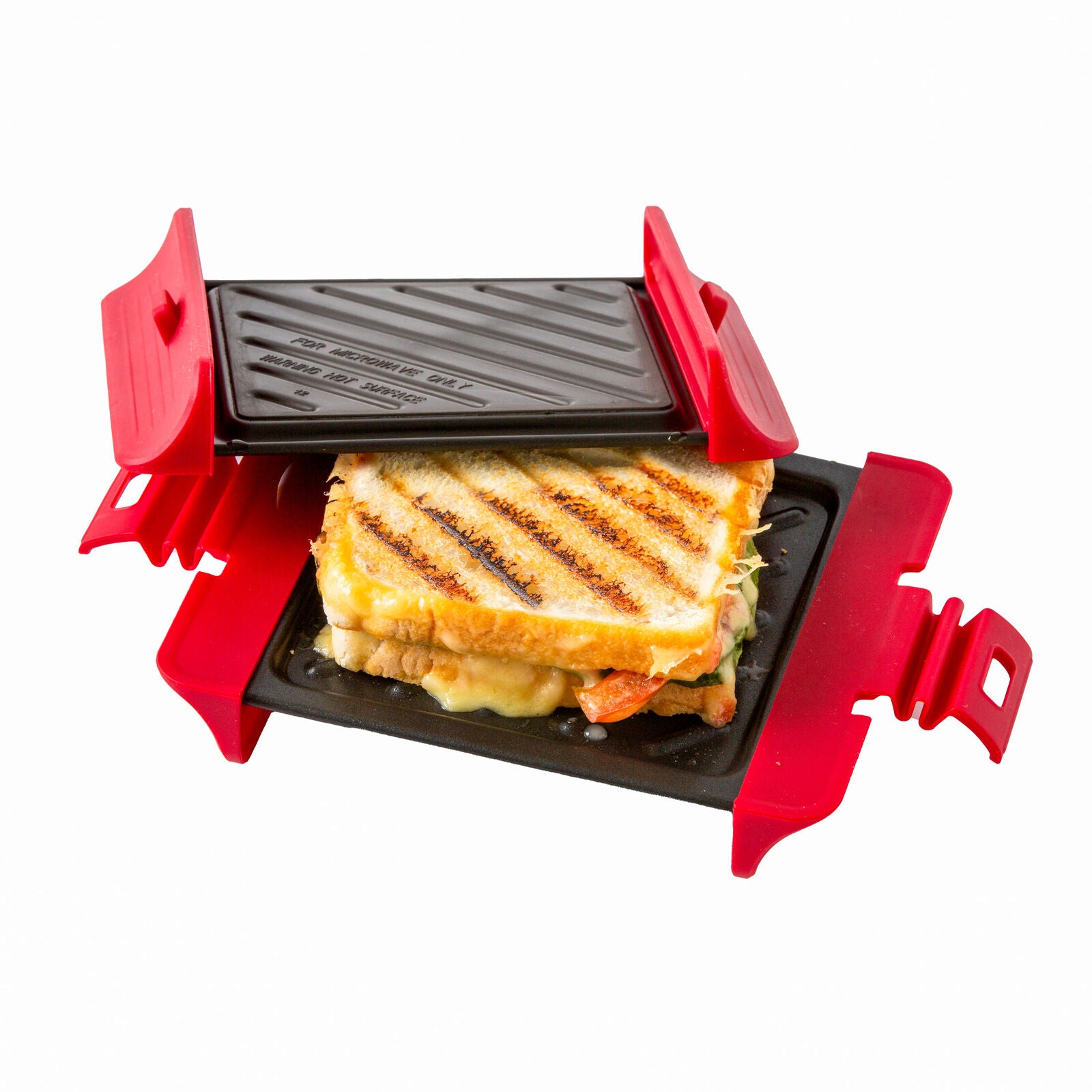 Compact Microwave Sandwich Maker Non - Stick Grill Plates for Quick Meals at