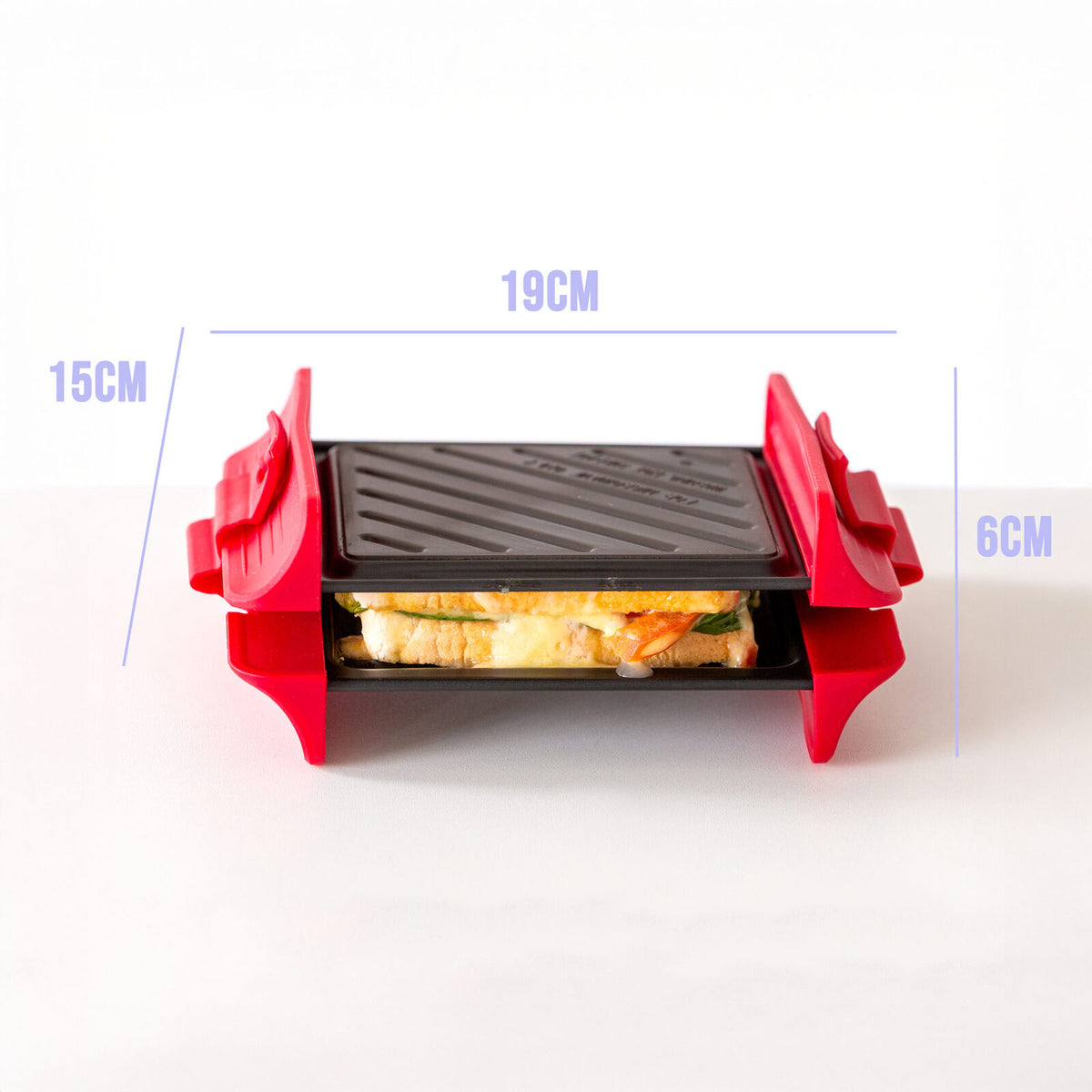 Compact Microwave Sandwich Maker Non - Stick Grill Plates for Quick Meals at