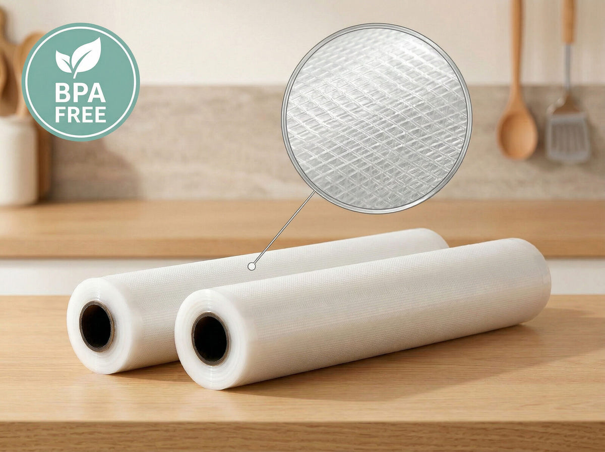 Vacuum Sealer Bags for Fresher Food (28cm) 2 - Pack of Rolls