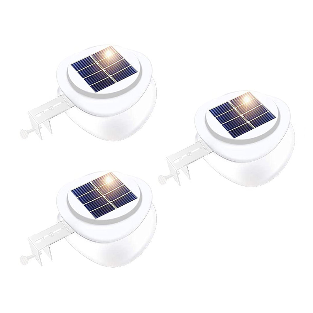 Solar Light (3 - Piece, White) w/ Screw & Mount, Energy - Saving