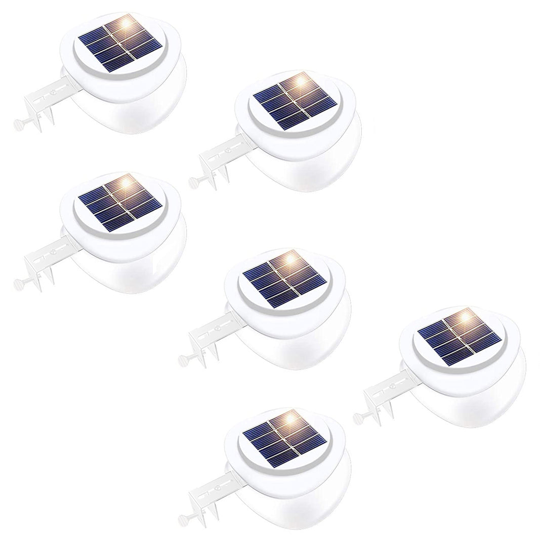 Solar Light (6 - Piece, White) w/ Screw & Mount, Energy - Saving