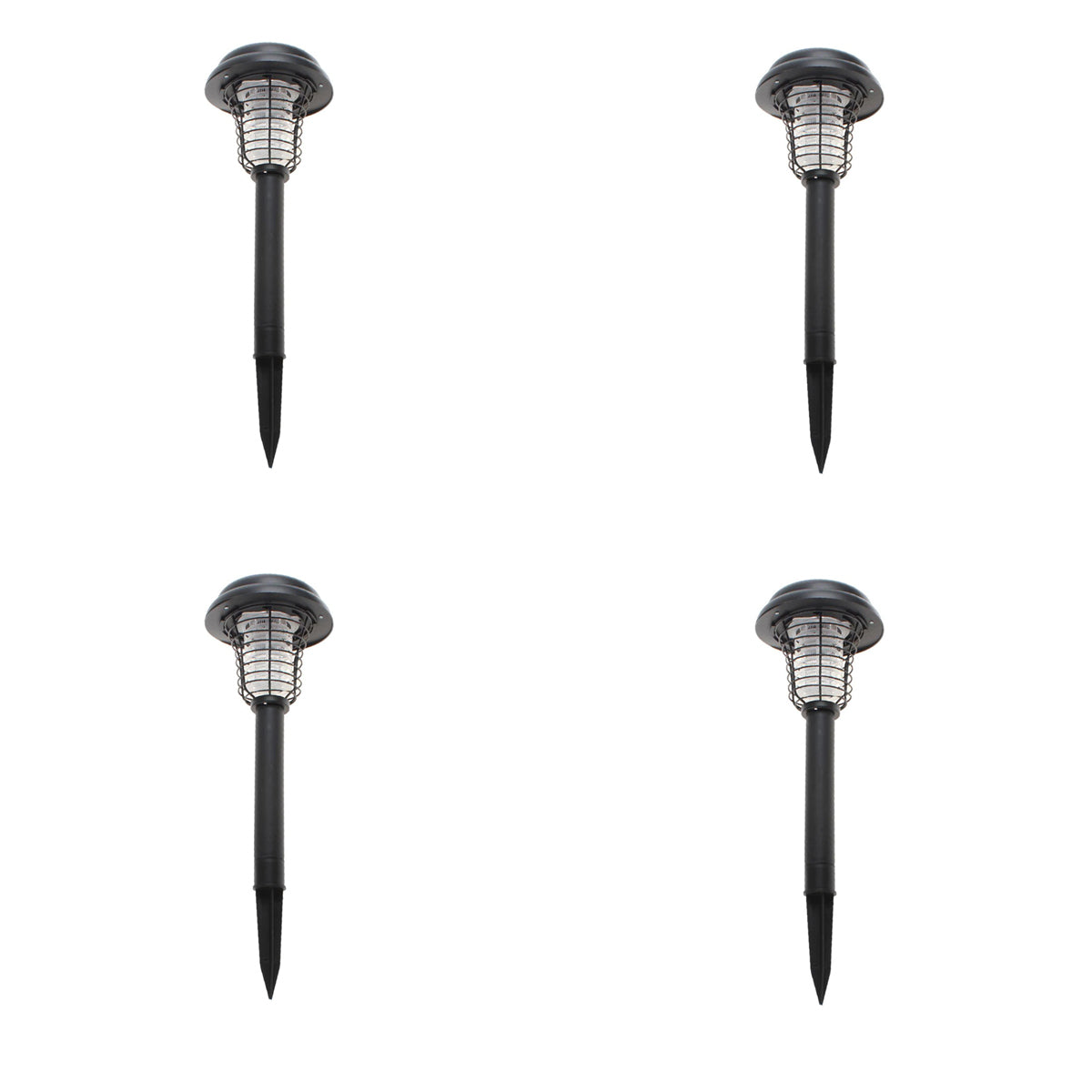 Lenoxx Wireless Solar - Powered Mosquito Killer Lamp (4 - Piece, Black)