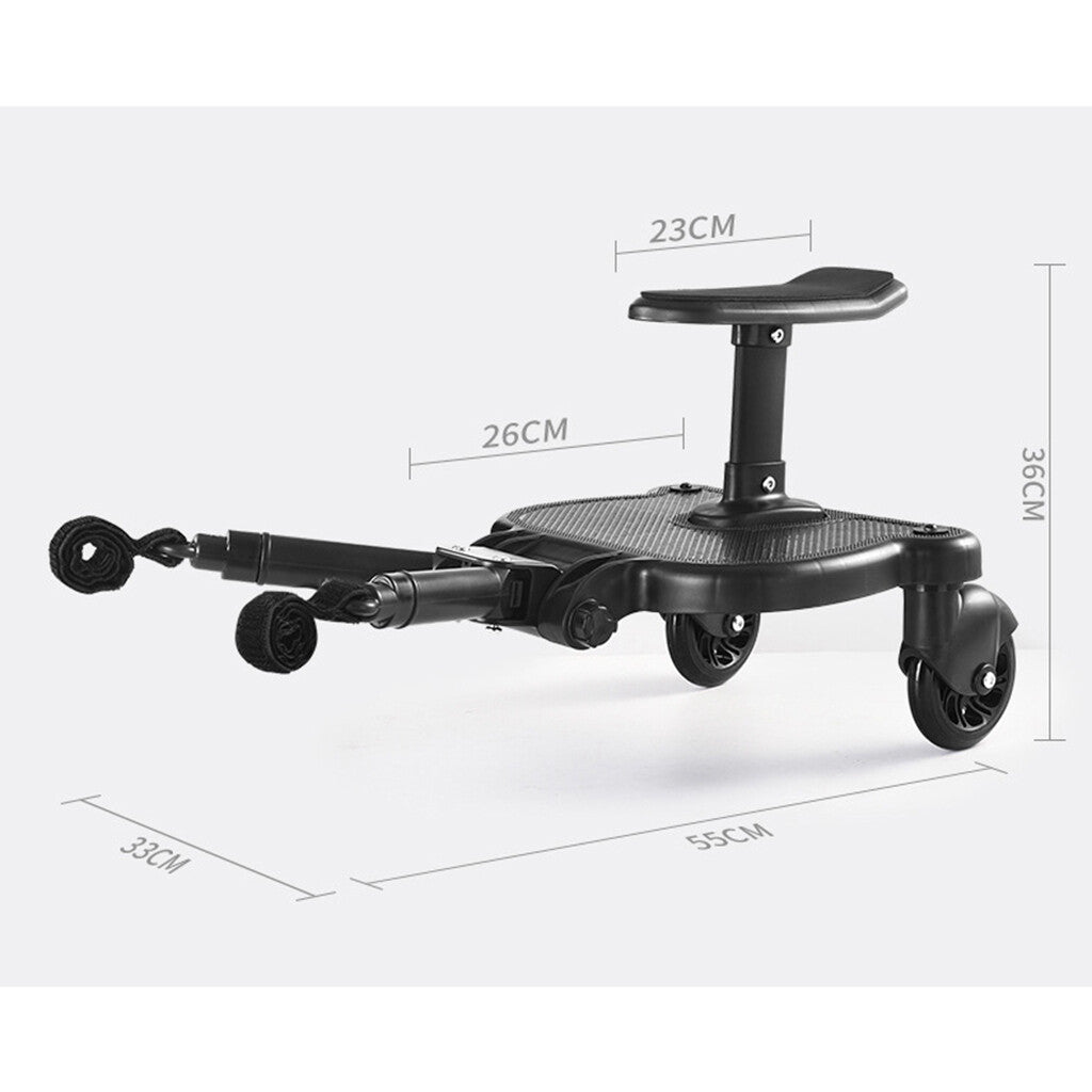 Baby Jogger Glider Board 2 in 1 Kid Stroller Board with Dismountable Seat AU black wheel