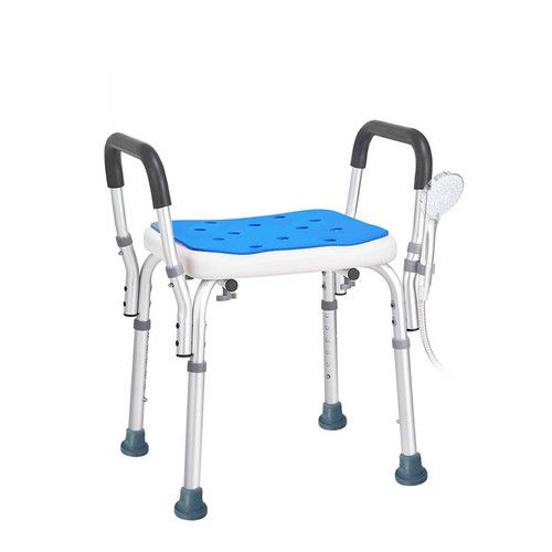 Adjustable Shower Chair Bath Seat Heavy Duty Bathtub Armrests Bench Bathroom