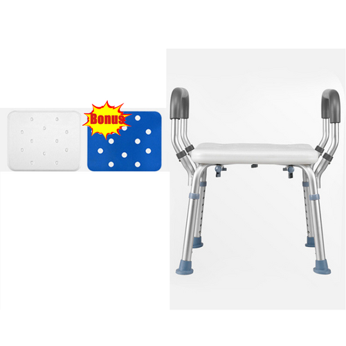 Adjustable Shower Chair Bath Seat Heavy Duty Bathtub Armrests Bench Bathroom