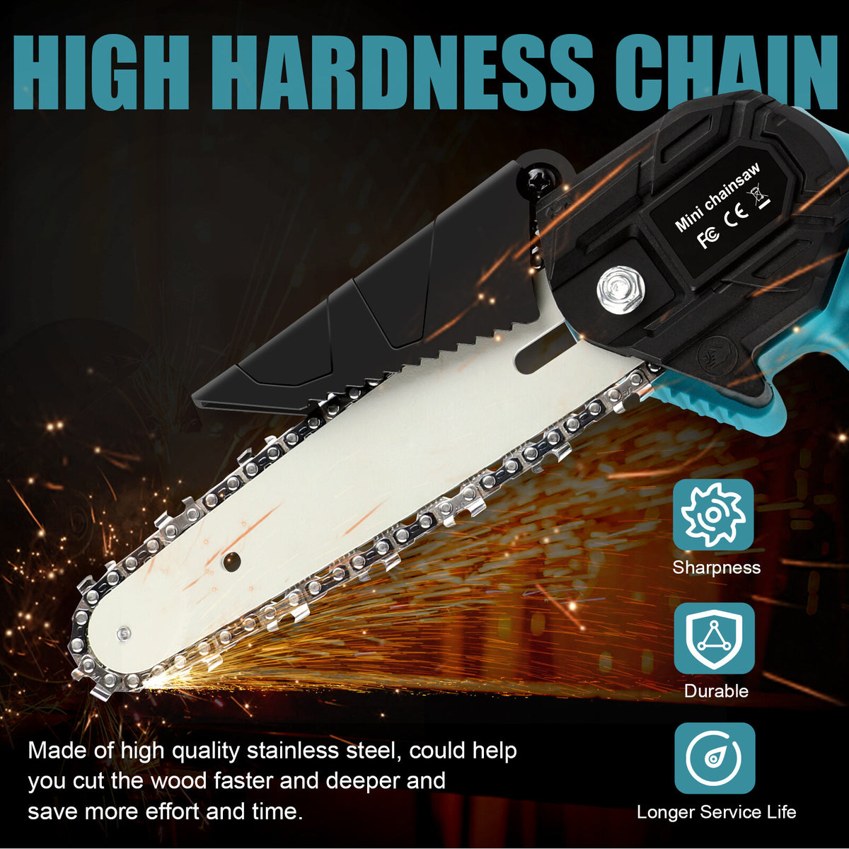 4"+ 6" Chainsaw Cordless Rechargeable Wood Cutter Saw Chain Saws Electric New