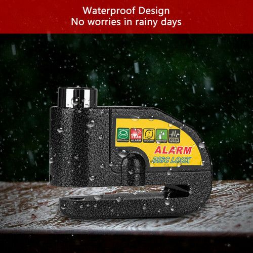 Black Motorcycle Alarm Disc Lock Motor Bike Brake Security Electric  Bicycle Lock AU