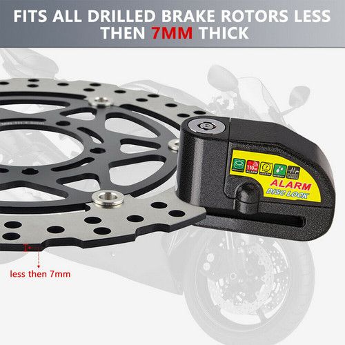 Black Motorcycle Alarm Disc Lock Motor Bike Brake Security Electric  Bicycle Lock AU