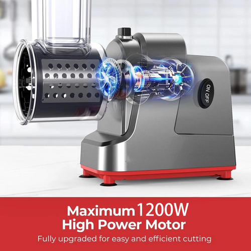 MAX 1200W Electric Cheese Grater Salad Maker With 5 Different Shapes of Blades AU