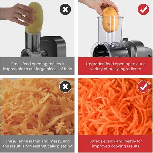 MAX 1200W Electric Cheese Grater Salad Maker With 5 Different Shapes of Blades AU