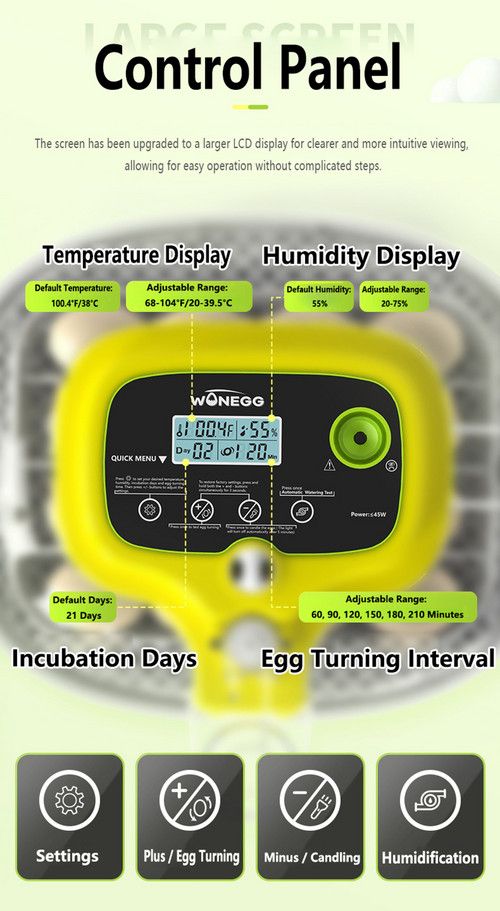 Automatic Egg Incubator 16-30 Eggs Chicken Duck Poultry Hatcher Breeder Candler