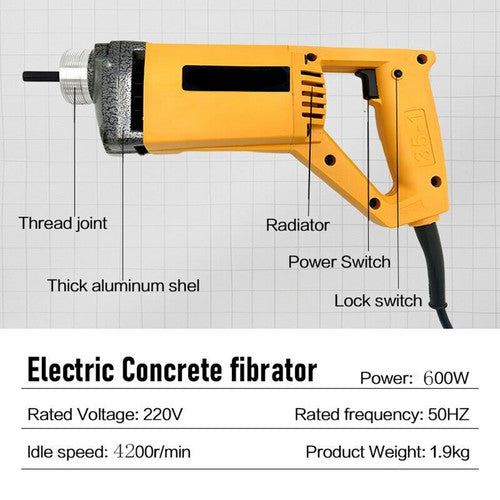 Portable Handheld Electric Concrete Cement Mixing Vibrator w/Flexible Hose MAX1800W