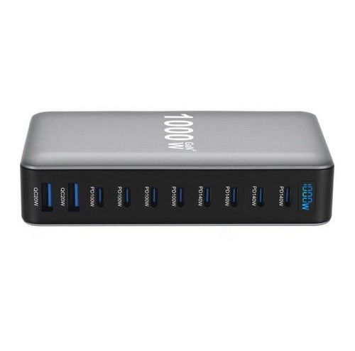 1000W GaN Fast Charging Station 10Ports USB&Type-C for iPhone, Laptops, MacBook