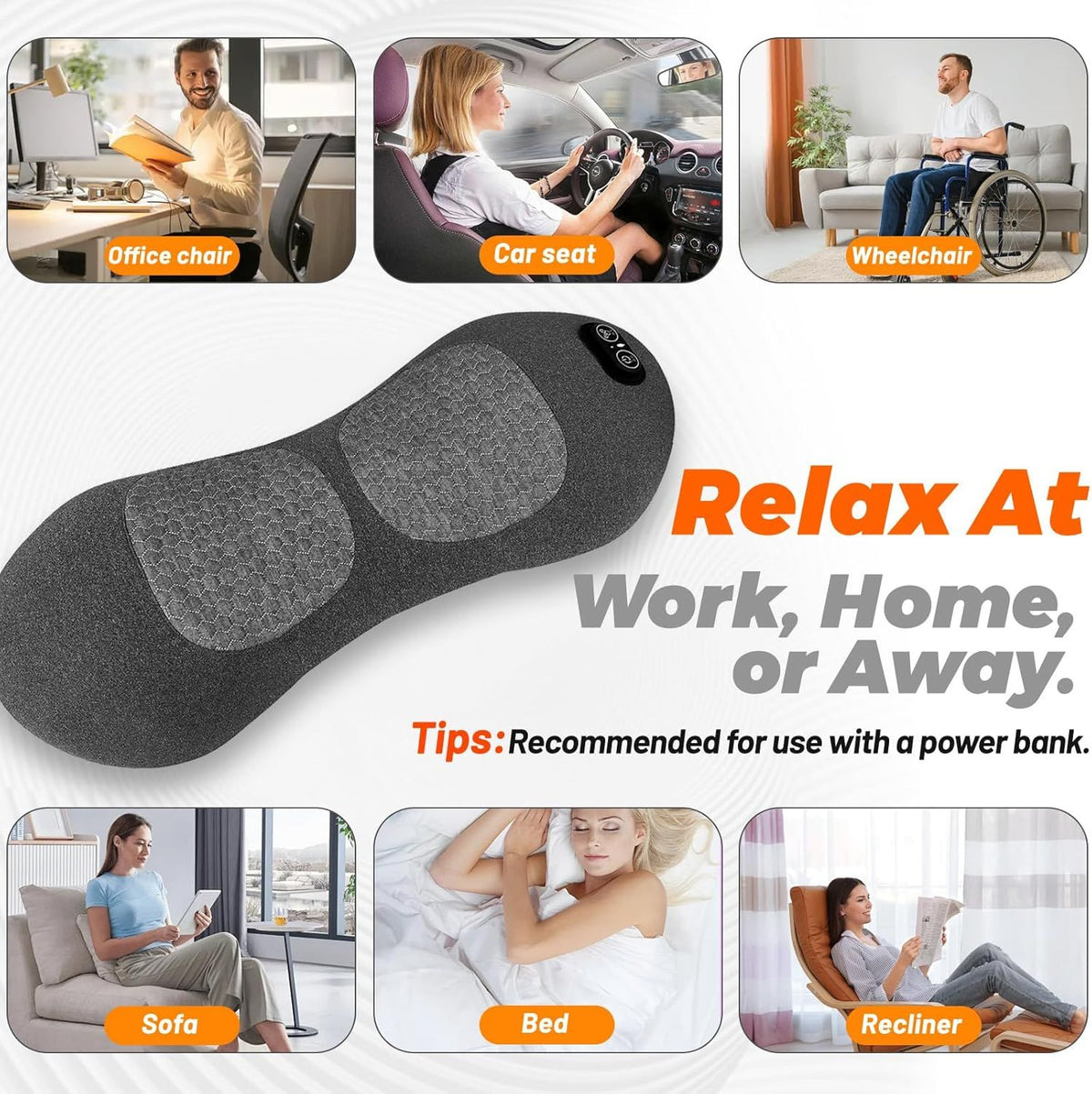 Electric Back Massager Triple Fusion Back Massager Traction Lifting & Heat AU