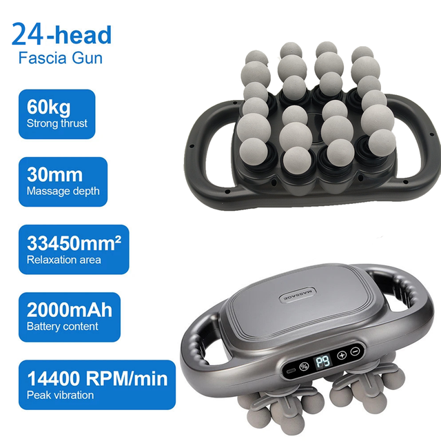24 Heads Fascia Massage Gun Muscle Relax for Legs,Back,Waist,Hips Massage AU