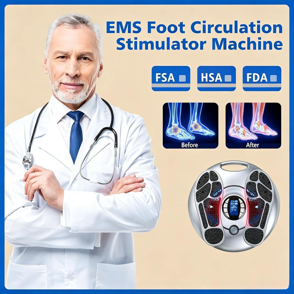 NEW Electromagnetic Foot Circulation Massager Neuropathy for Foot AU