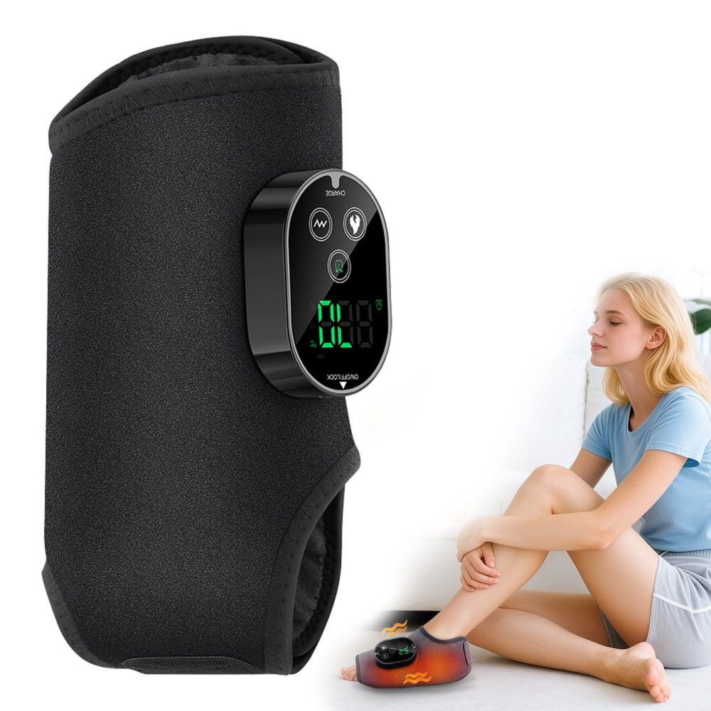 Black Cordless Ankle Heating Pad, Foot and Ankle Massager with Heat Foot Renew Triple