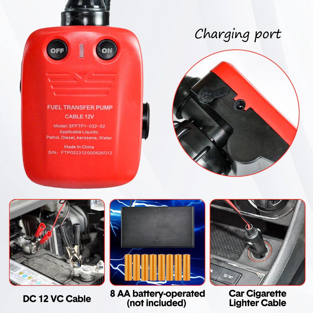 12V Portable Electric Oil Pump Handheld Diesel Pump Oil Fuel Water Transfer AU