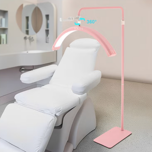 Pink Half Moon Floor Fill Lamp for Salon Tattoo Eyelash Makeup Beauty LED Lash Light