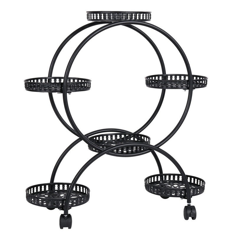4 Layer 6 Pots Metal Plant Stand Flower Holder Rack Display Holder Shelf Garden