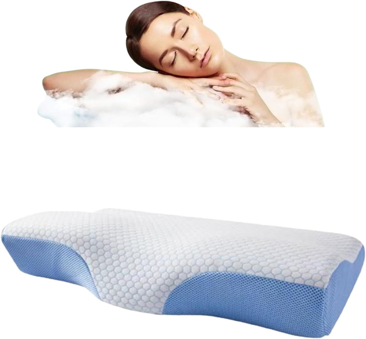 Memory Foam Contour Pillow Cervical Groove Ergonomic Neck Comfort  AU