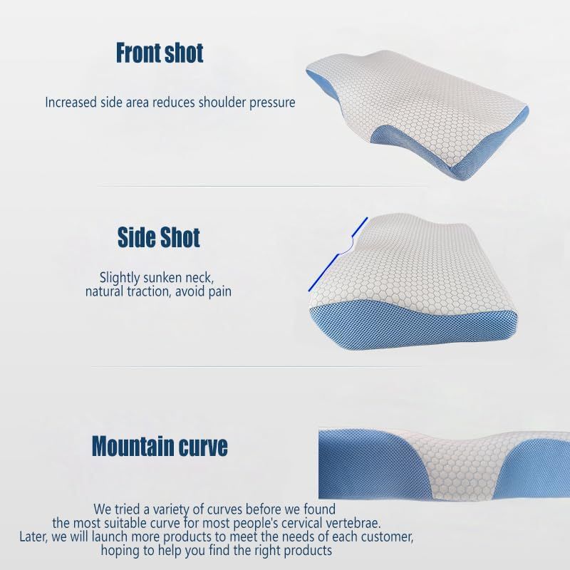 Memory Foam Contour Pillow Cervical Groove Ergonomic Neck Comfort  AU
