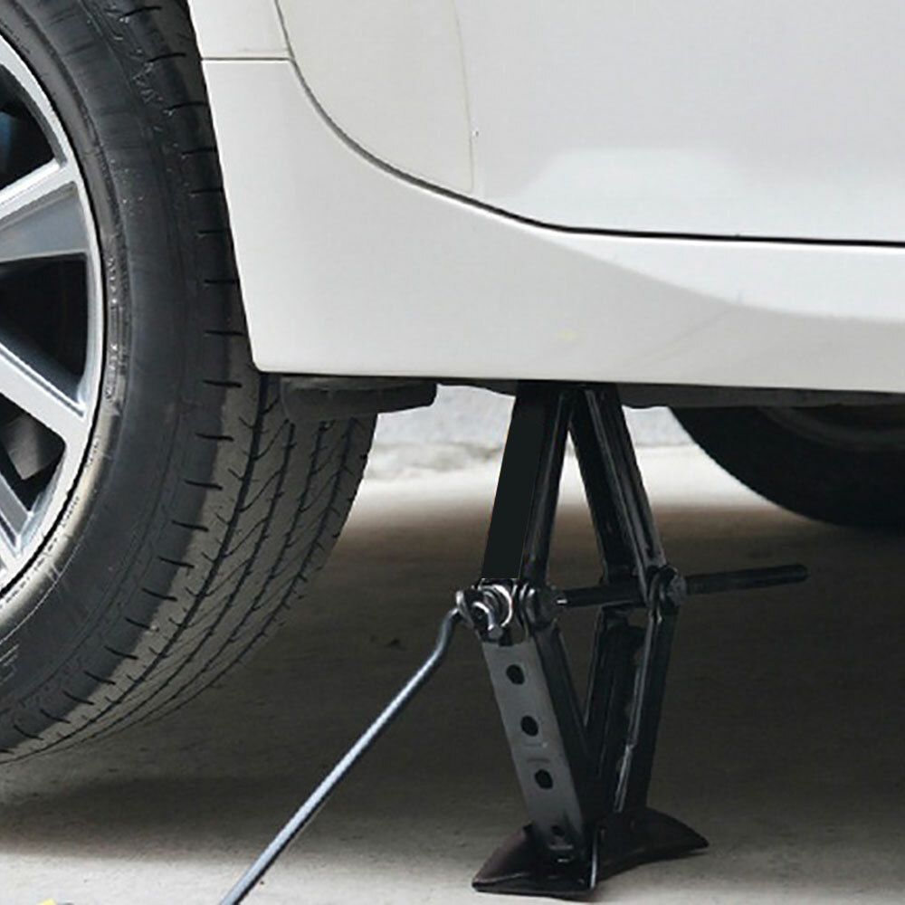 2 T Scissor Jack Car Van Wind Up Tyre Lift Chrome Crank Handle Emergency Tool