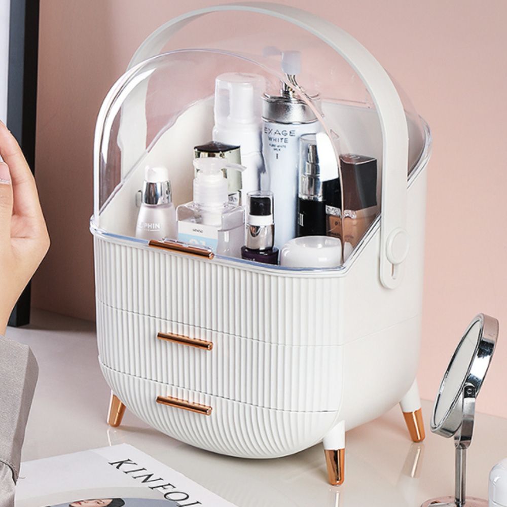 Dustproof Makeup Organiser – Cosmetic Storage Drawer Box with Display Stand