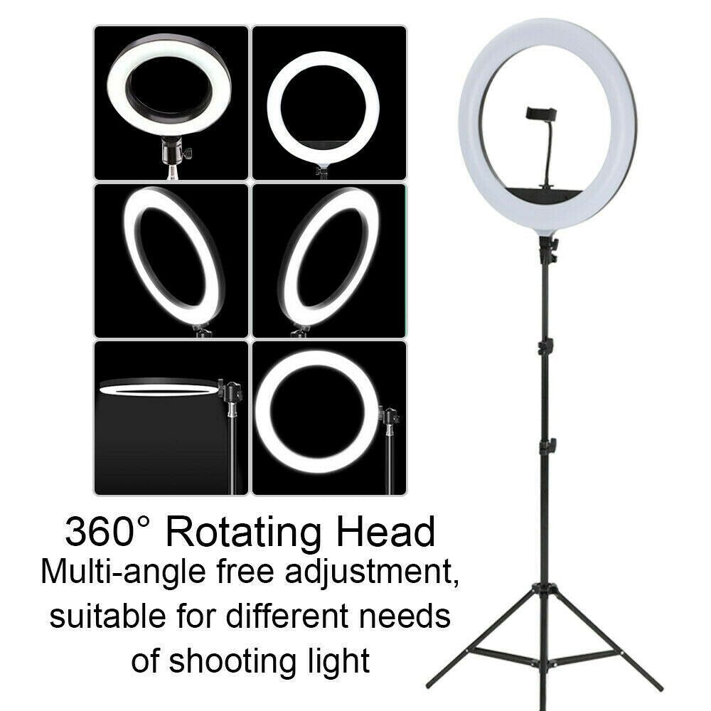 120cm 10"LED Ring Light Dimmable Lighting Kit Phone+Selfie Tripod Makeup Live Lamp