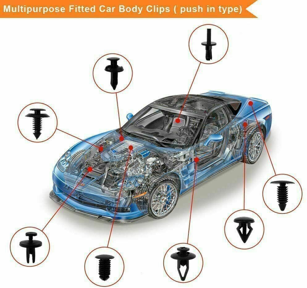 731pcs Car Trim Body Clips Kit Rivet Retainer Auto Panel Bumper Plastic Fastener